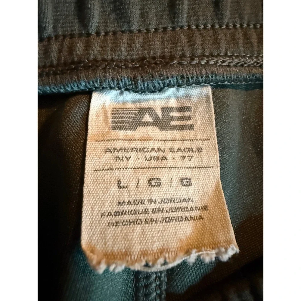 American Eagle Active Jogger Pants Mens Large Green Stretch Drawstring 0425